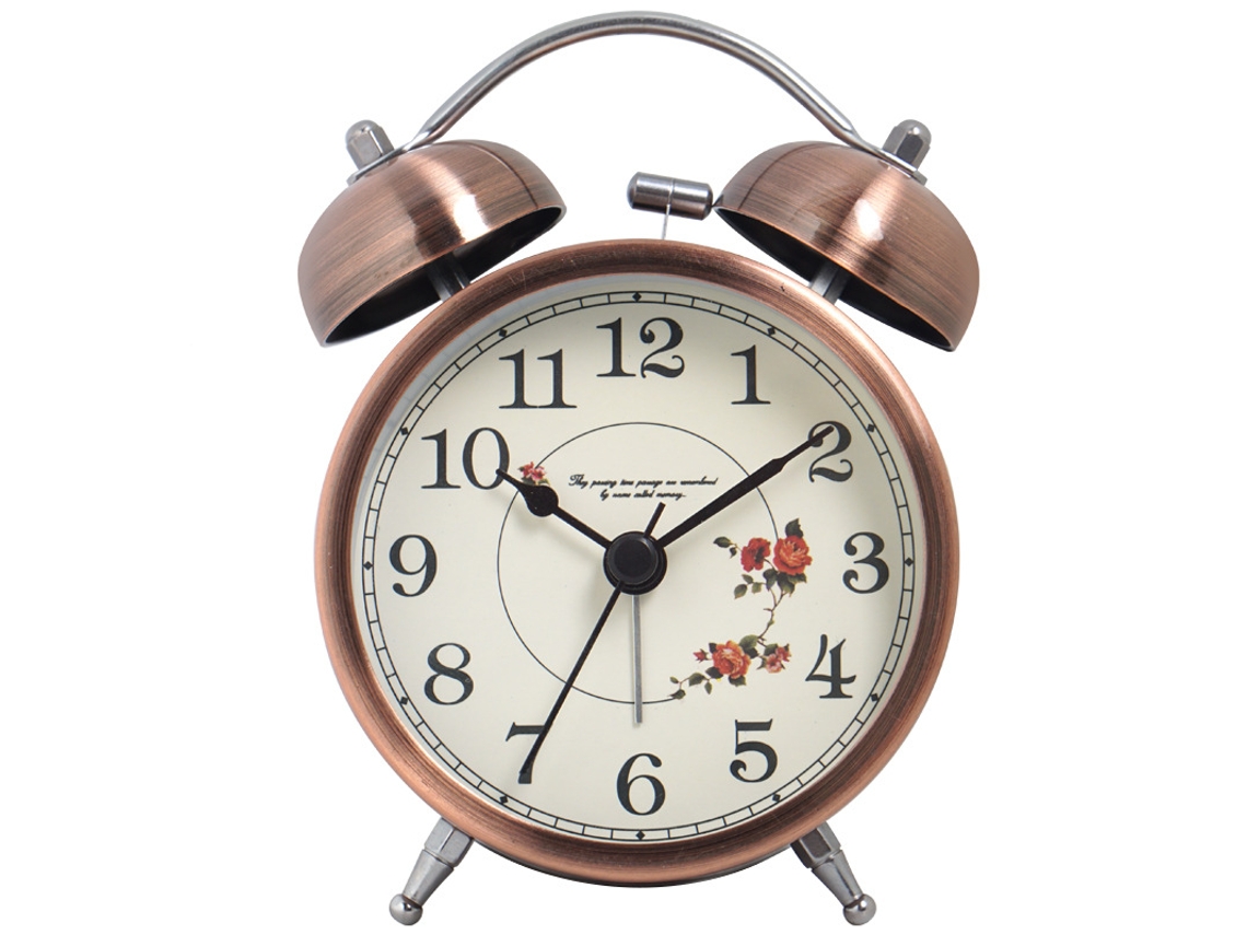 Relógio Despertador Retro Nórdico De Metal, Relógio De Mesa Infantil Silencioso Para Aprender Horas, Mostrador Arábico Modelo A. Sfushos