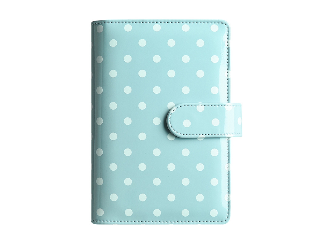 A6 Polka Dot Loose Leaf Cash Budget Record Book, Macaron Light Blue Single Cover