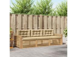 Vidaxl Conjunto De Sofás Para Exterior 3 Unid. Branco E Bege