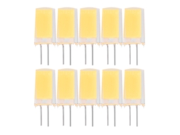 KOFIHETY 10 lâmpadas LED de silicone COB1909 G4/G8 não reguláveis (branco quente G4)