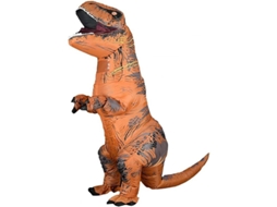 Fantasia De Dinossauro Inflável Para Adulto T-rex Divertida Para Halloween Festa Cosplay Traje Marrom