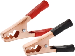 Conjunto De 2 Clipes De Metal E Plástico Para Cabos De Bateria, Com Garras Tipo Jacaré Resistentes Para Uma Conexão Estável.