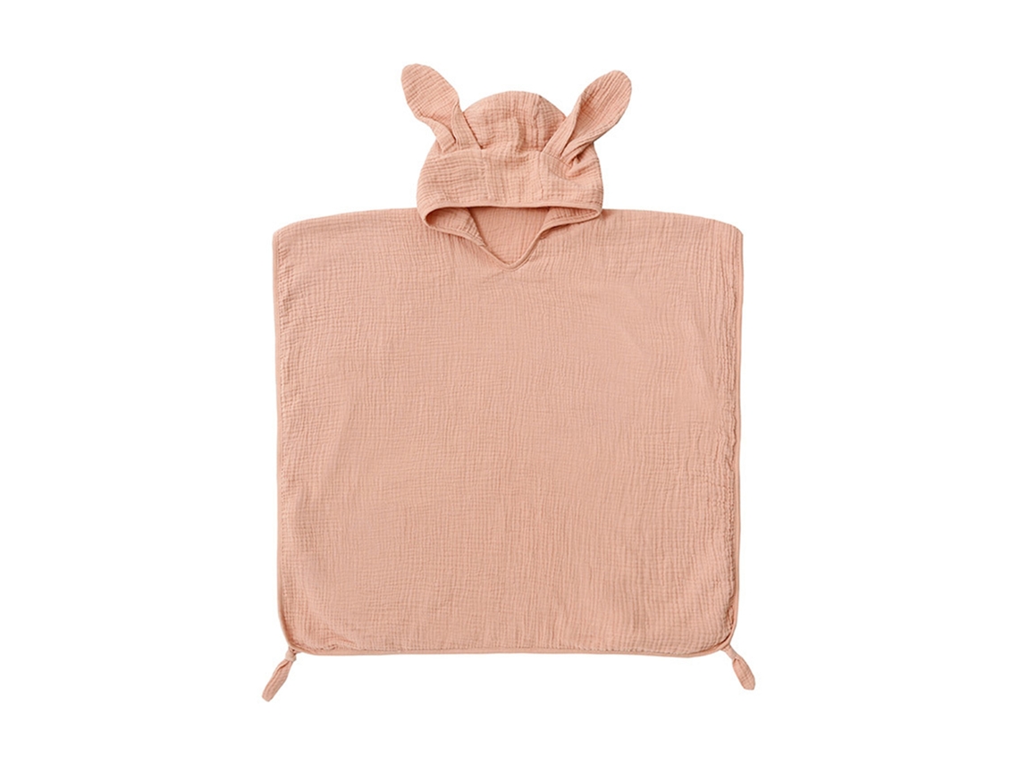 Mali toalha Infantil com Capuz de Algodão 4 Camadas Absorvente Gato Orelha Rosa