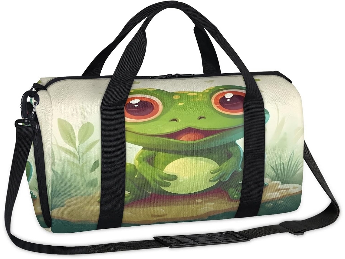 Bolsa Esportiva Divertida em Formato de Sapo para Crianças 45 X 21 5 X 23 Cm Tecido de Poliéste Estampa Pa For