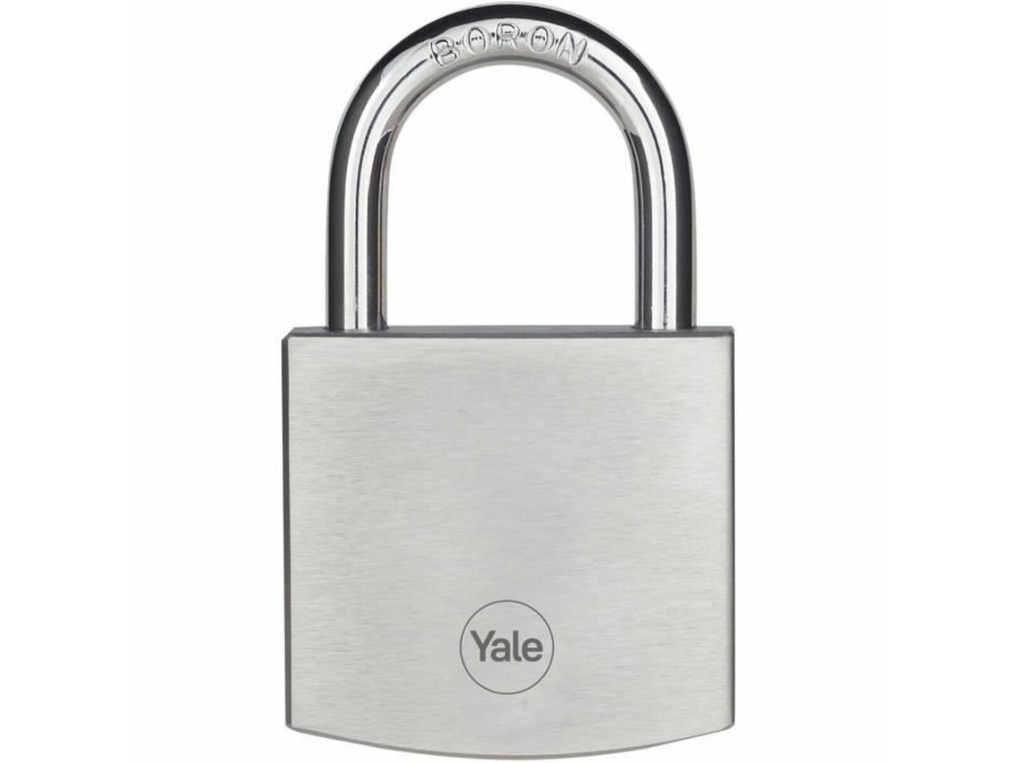 Cadeado com chave YALE Retangular Prateado