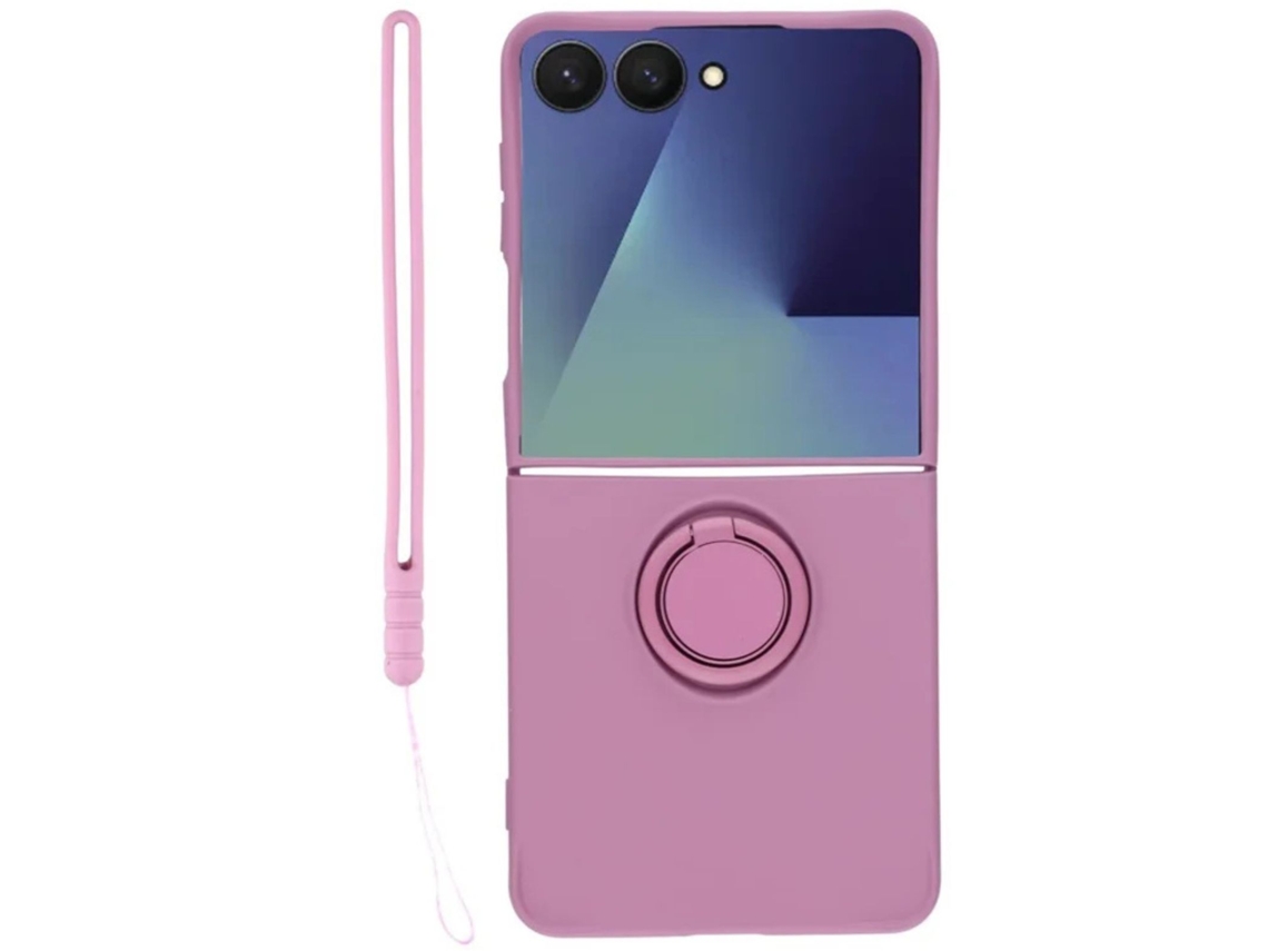 Capa Para Galaxy Z Flip8 Soft-touch Com Anel De Suporte E Correia