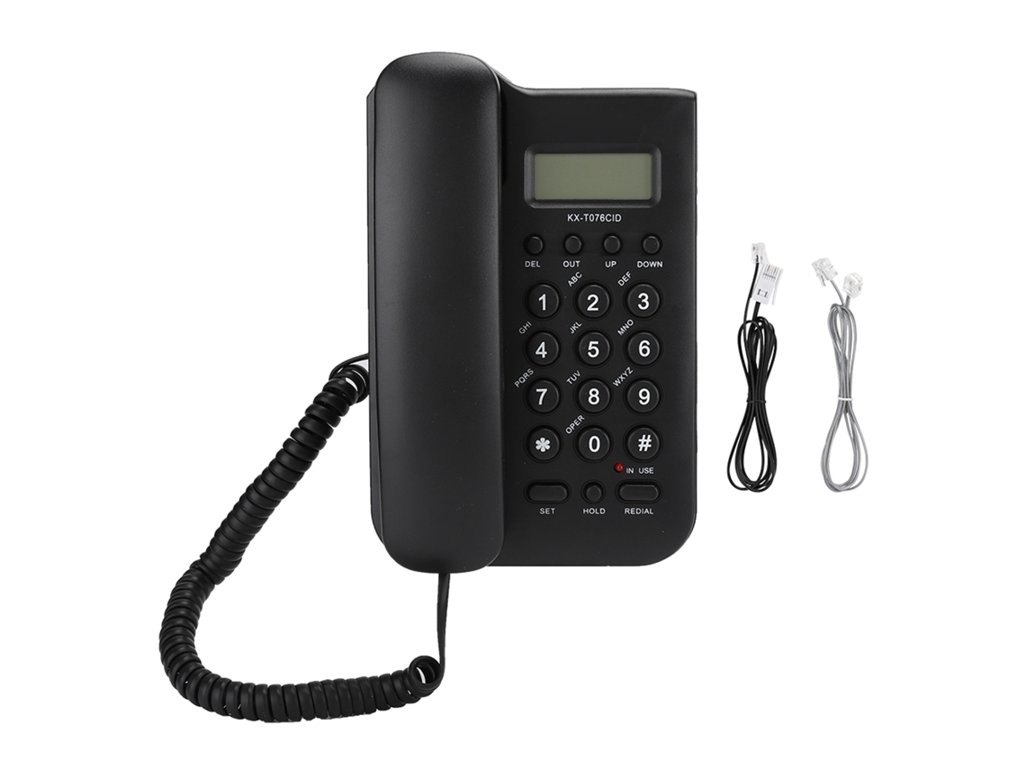 Telefone Fixo Com Fio Kx T076 Para Casa E Escritório Linha Telefônica Uk Cor Aleatória Preto