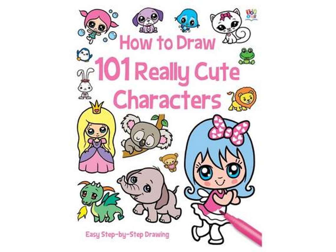 Livro How to Draw 101 Cute Characters de Nat Lambert (Inglês)
