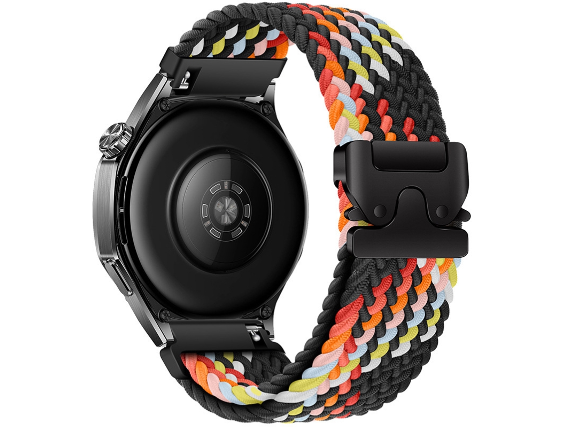 Pulseira Esportiva De Nylon Trançado Com Estampa Arco Íris E Fivela Paraquedas, Compatível Com Huawei Gt5 E Samsung