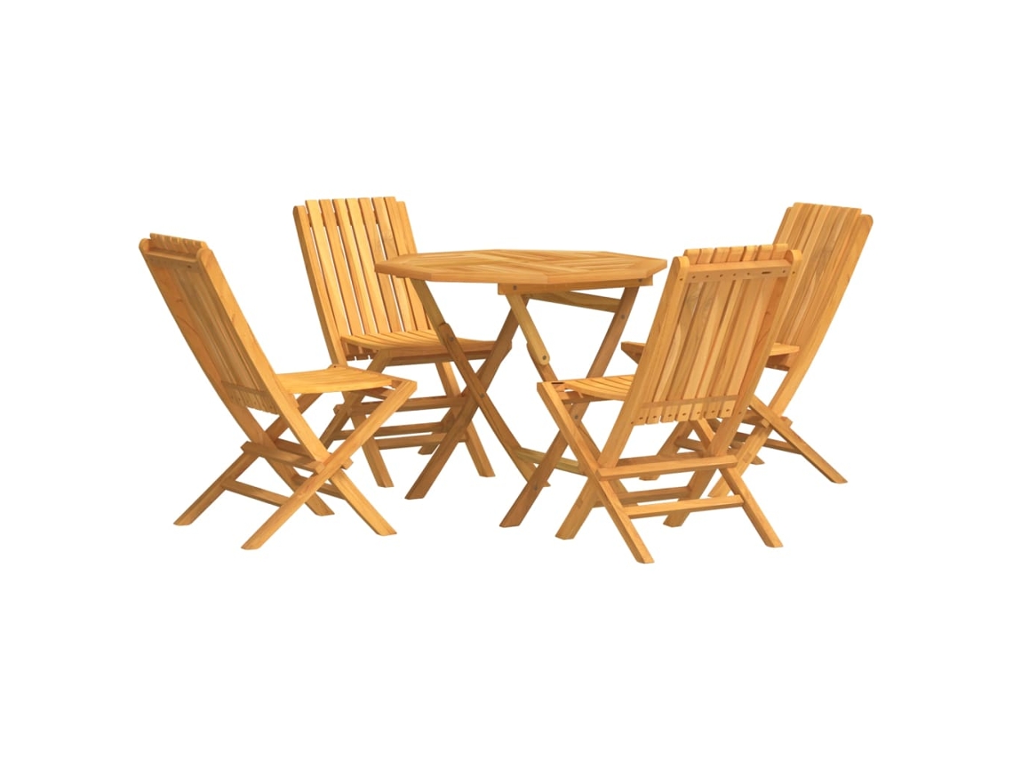 Maison Exclusive - 5 Pcs Conjunto De Jantar P/ Jardim Madeira De Teca Maciça