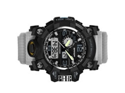 Reloj Electrónico Multifuncional Sanda Deportivo Impermeable Display Dual Gris