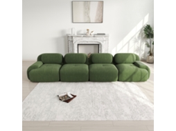 Sofá 4l Verde Veludo Cotelê, Sem Estrutura, 32d, Pet-friendly, Modular, Sem Montagem. Cs