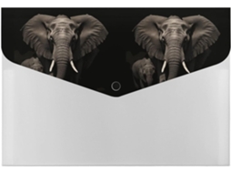 Pastas Sanfonadas Com Estampa De Elefante Preto, Portáteis Com Fecho De Pressão Viagens, Casa E Escritório