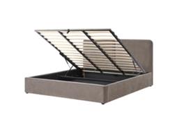 Cama de Casal BELIANI Arbois de Chenille Taupe 180x200