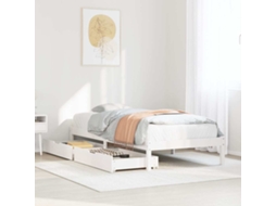 Vidaxl Cama Sem Colchão 90x190 Cm Madeira De Pinho Maciça Branco