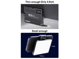Lanterna Led De Bolsillo M15 5w 3000k-9900k Regulável Com 72 Leds, Bateria De 1500mah Para Fotografia E Streaming