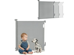 Barreira De Segurança Para Bebé  Lionelo Thea Até 140cm - Sem Soleira - Proteção Uv - 3 Kits Montagem  Branco
