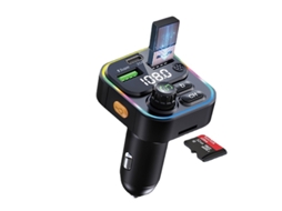 Transmissor Fm YIZHOOD C16 Bluetooth 5.0 Carregador Rápido de Áudio Viva-Voz para Carro Tipo C Preto