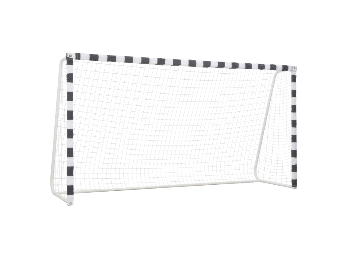 Vidaxl Baliza De Futebol 300x160x90 Cm Metal Preto E Branco