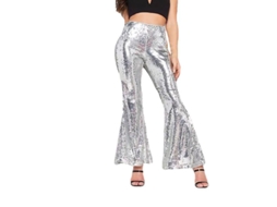 2026 leggings de Pata Ancha Metálicos Brillantes para Mulher, Calças Sexy de Cintura Alta