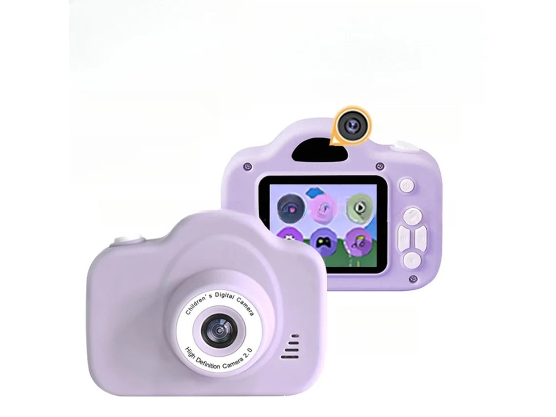 Câmera Infantil Hd 1080p Com Câmera Dupla E Foco Automático, Roxa