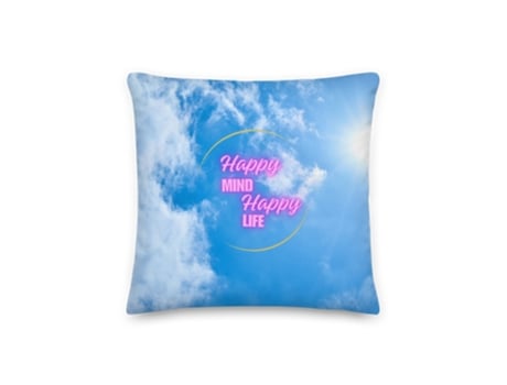 Almofada Happy Mind Happy Life 35x35 Cetim