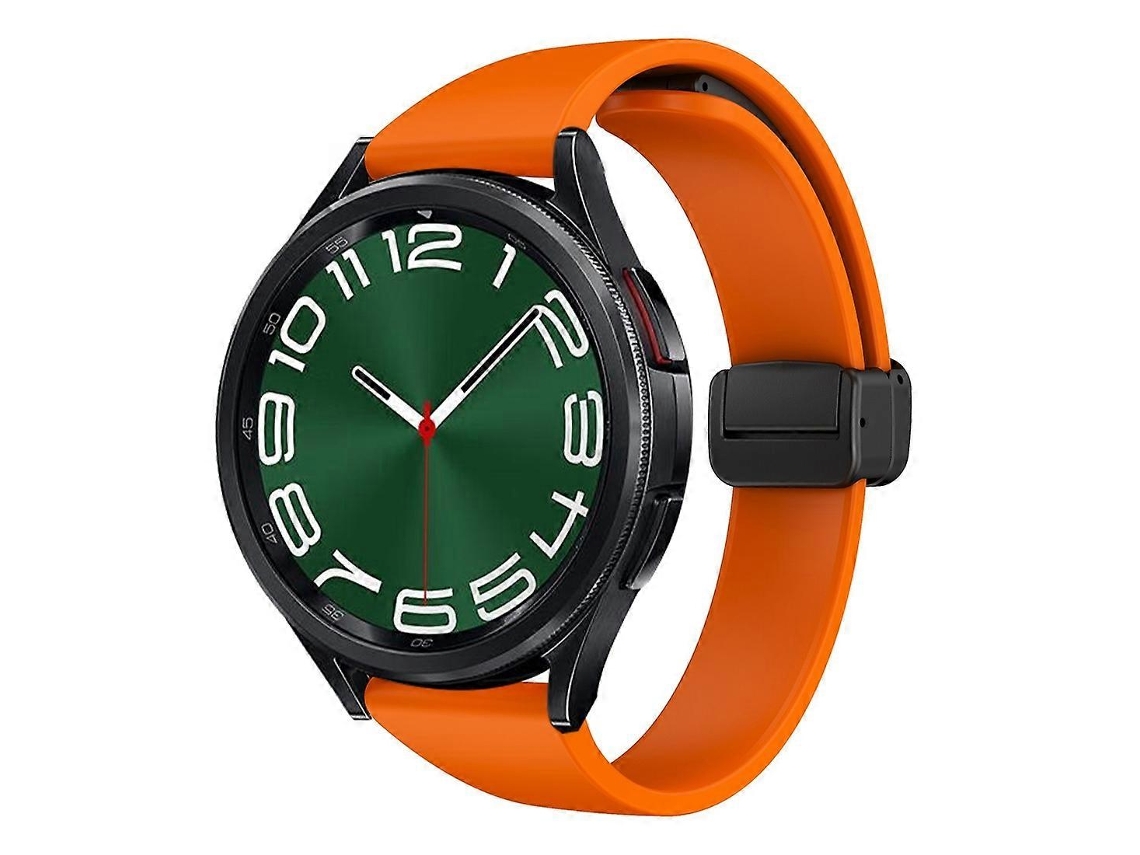 Pulseira De Silicone Fina Com Fivela Magnética Preta Para Samsung Galaxy Watch 6 / 6 Classic