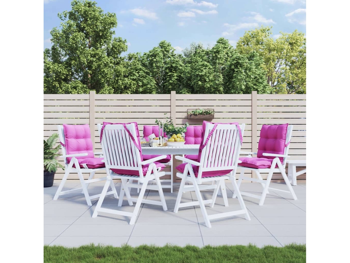 Vidaxl Almofadões Cadeira Encosto Baixo 6 Pcs Tecido Oxford Rosa