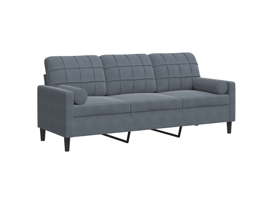 3-seater Sofa, 3-seater Sofas Vidaxl Cinzeto Veludo (n/a)