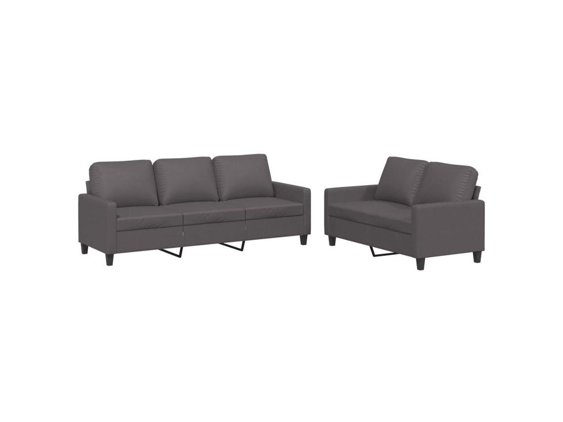 Sofa Set, Sofa Sets Vidaxl Cinzeto Couro Artificial (n/a)