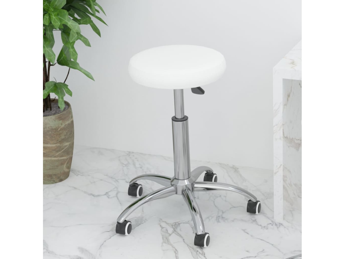 Vidaxl Cadeira De Escritório Giratória Couro Artificial Branco