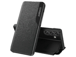Capa de Couro com Suporte para Galaxy S25+ Proteção Total em Verde e Preto
