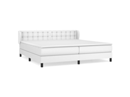Box Spring Bed, Box Spring Beds Vidaxl Branco Couro Artificial (200 X 200 Cm)