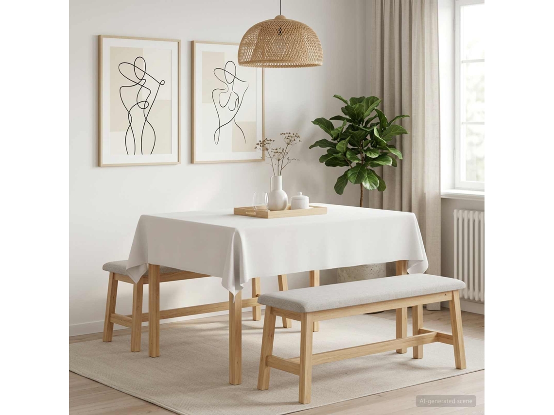Vidaxl Toalha De Mesa Retangular Branco 110 X 140 Cm Poliéster