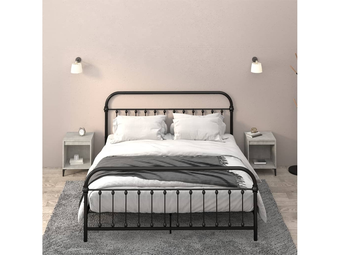 Vidaxl Mesas De Cabeceira 2 Pcs 40x35x50 Cm Cinzento Cimento