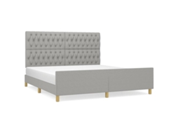 Bed Frame With Headboard, Bed Frames With Headboards Vidaxl Cinzeto Tecido (180 X 200 Cm)