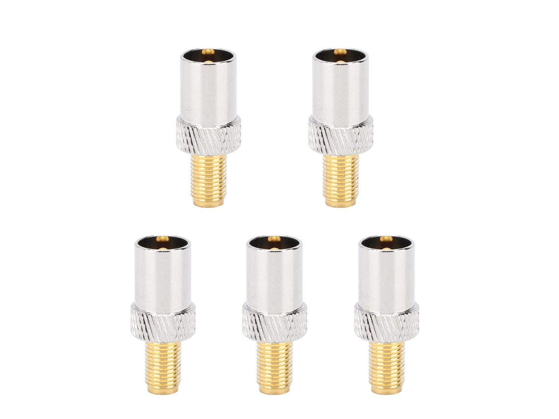 Aetheria 5pcs Adaptador Coaxial Rf Tv Fêmea para Sma Fêmea 50 Ohm Conector para Dispositivos de Conexão Sem Fio