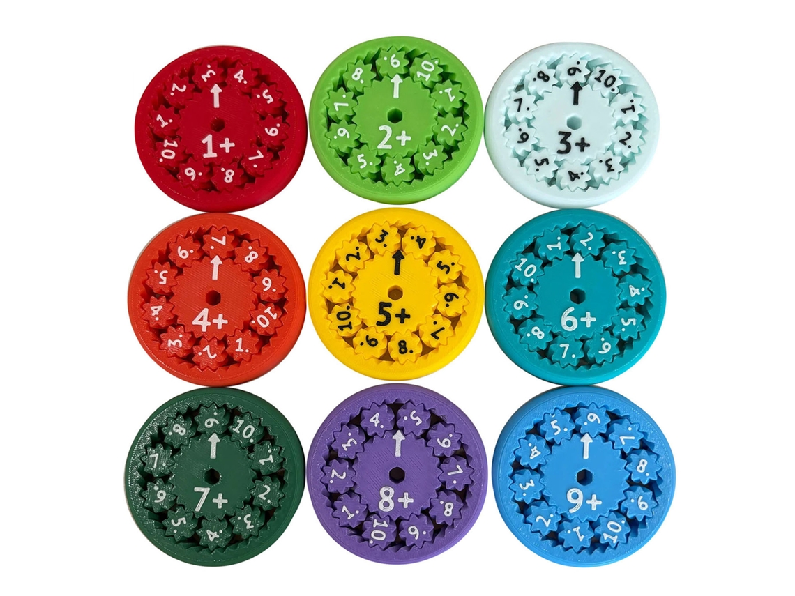 Brinquedos Antiestresse De Matemática Para Crianças Jogo De Números Rotatório Na Ponta Dos Dedos Auxiliar Didático 9pcs