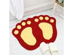 2026 alfombra de Baño Big Feet Cartoons, Absorbente Y Antideslizante, Suave Microfibra Rojo