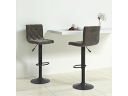 Vidaxl Bancos De Bar 2 Pcs Veludo Cinzento-escuro