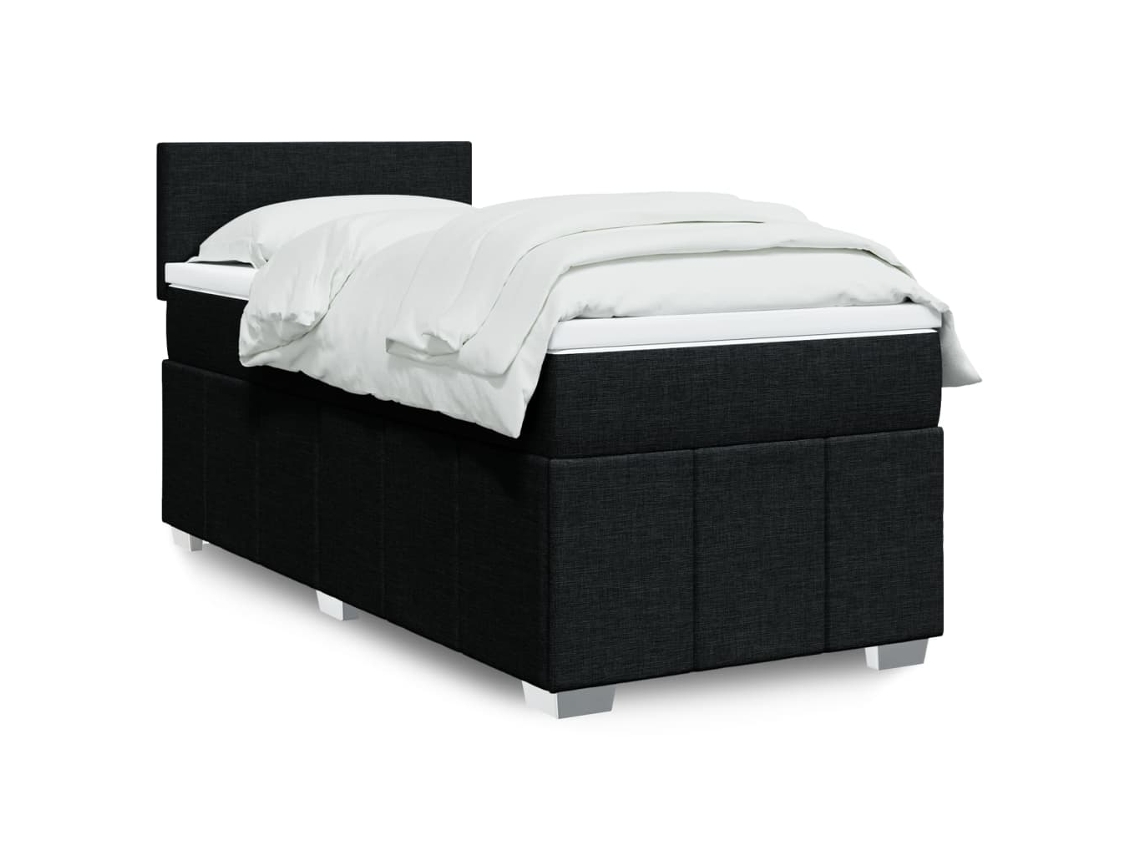 Vidaxl Cama Com Molas/colchão 80x200 Cm Tecido Preto