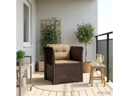 Vidaxl Poltrona 1 Lugar Com Almofadas Look Rattan Pp Castanho