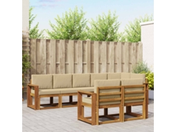 Vidaxl Conjunto De Sofás Para Exterior 8 Unid. Natural E Bege