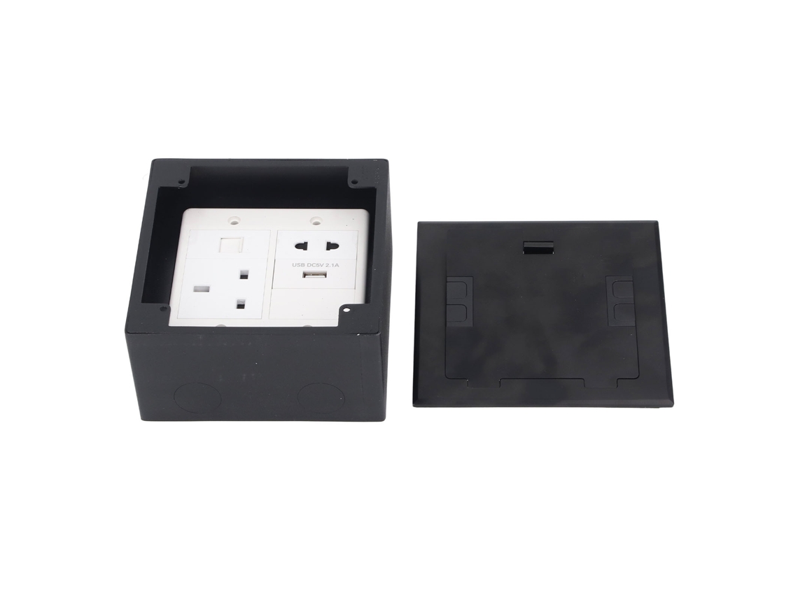 Laxiscreed Tomada De Chão Universal Com Usb E Portas Para Computador, 2 Pinos