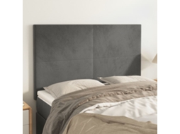 Vidaxl Cabeceira Cinza Escuro 144x5x118/128 Cm Veludo