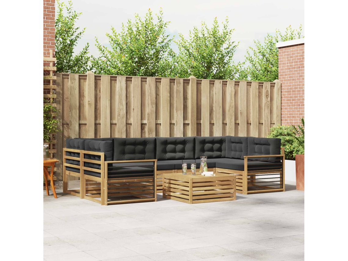 Vidaxl Conjunto De Sofás Para Exterior 7 Unid. Branco E Antracite