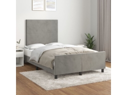 Vidaxl Estrutura De Cama Sem Colchão 120x200 Cm Veludo Cinzento-claro