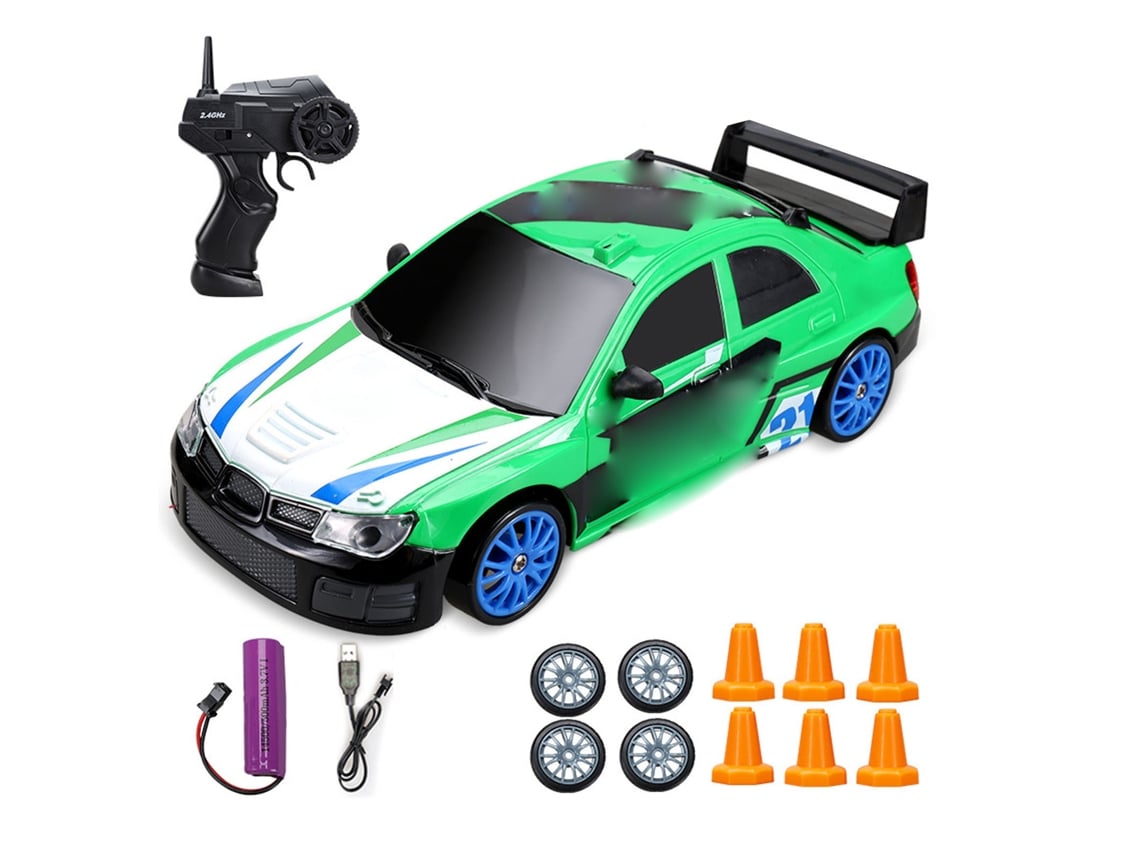 Ats coche de Controle Remoto Rc Drift 4wd de Alta Velocidad com Grafiti Moderno Y Recargable Verde