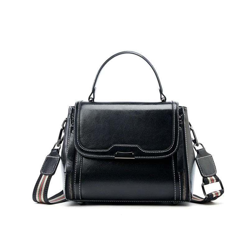 (2800-preto) Bolsa Feminina Vintage, Bolsa De Ombro De Luxo De Grife, Bolsa Transversal De Couro