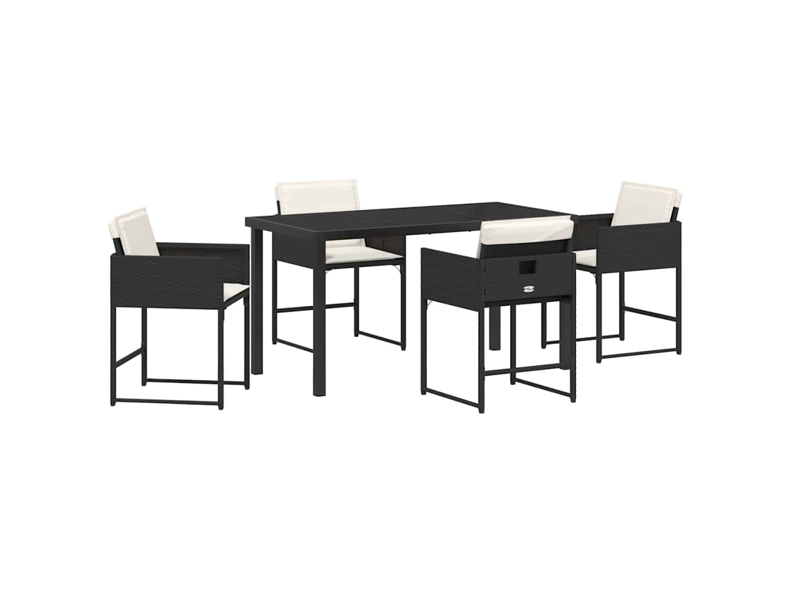 Maison Exclusive - Conjunto De Jantar Para Jardim Com Almofada 5 Pcs Preto Vime Pe